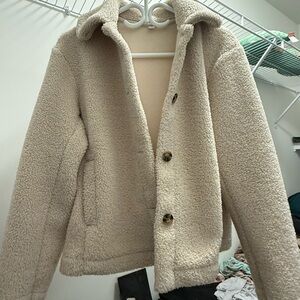 Uniqlo Cream Teddy Jacket XS